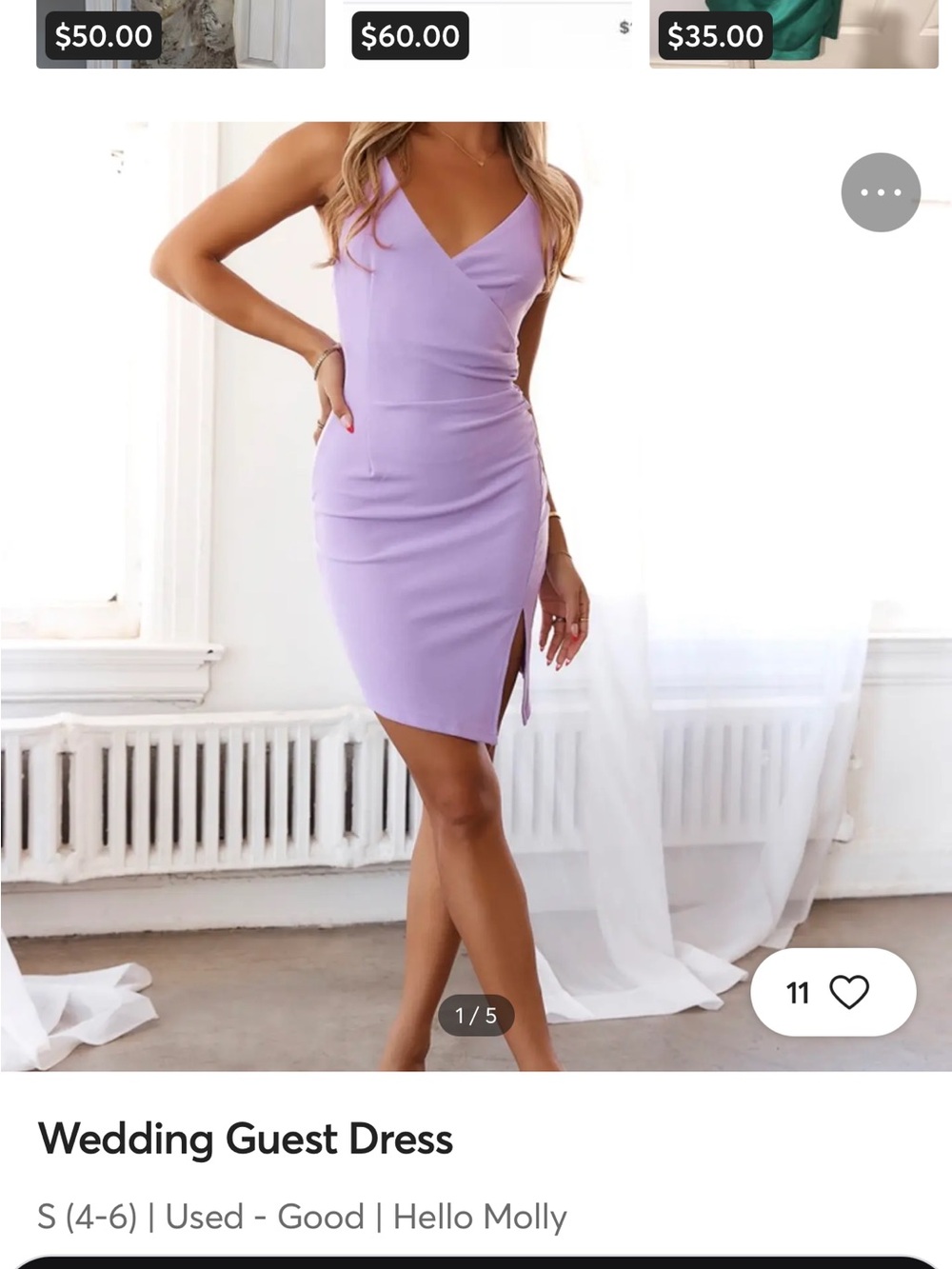 Hello Molly Lilac Wrap Midi Dress with Side Slit